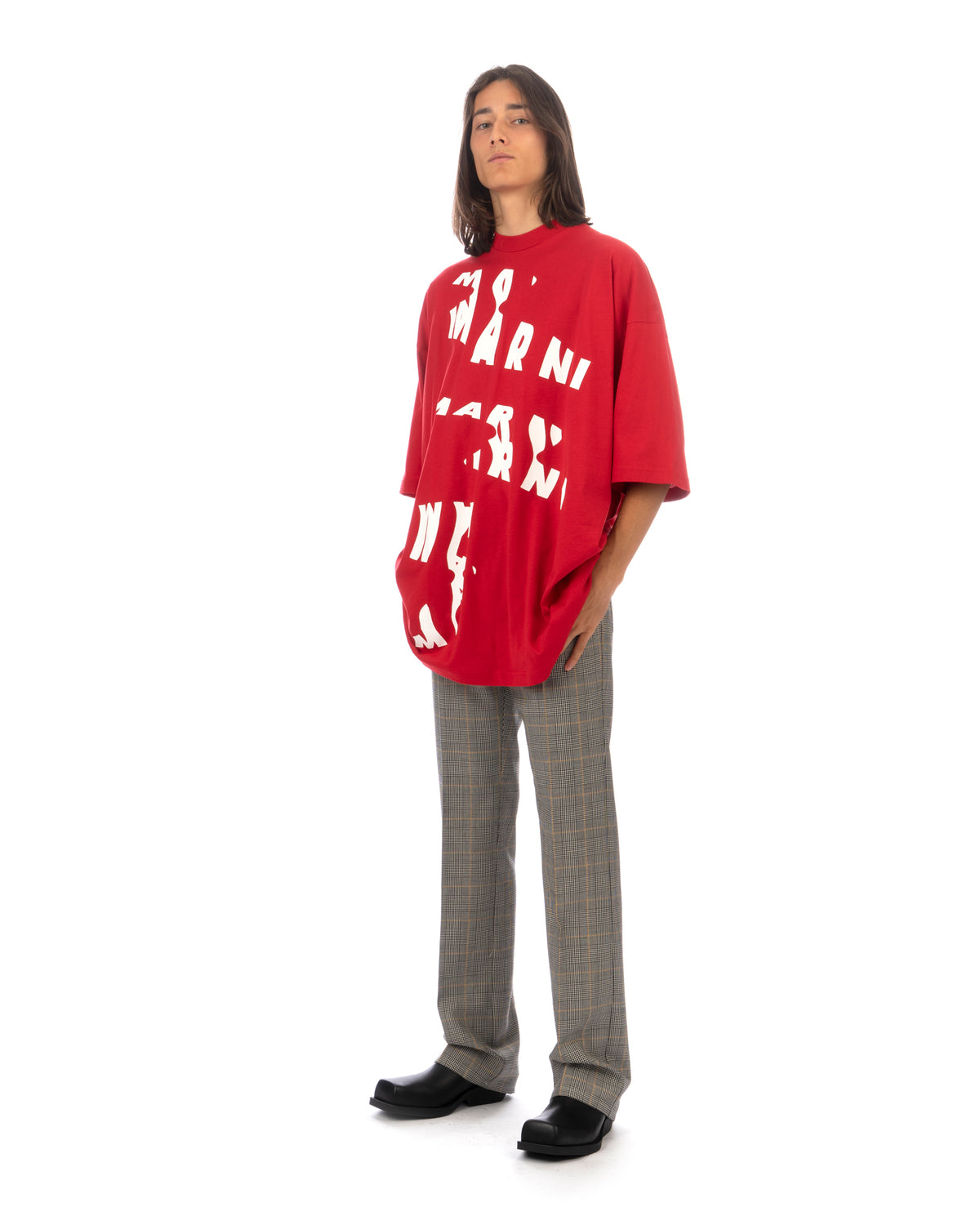 Marni | Scanned Logo T-Shirt Crimson - Concrete