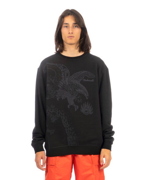 maharishi | 4102 Winter Eagle Embroidered Crewneck Black - Concrete