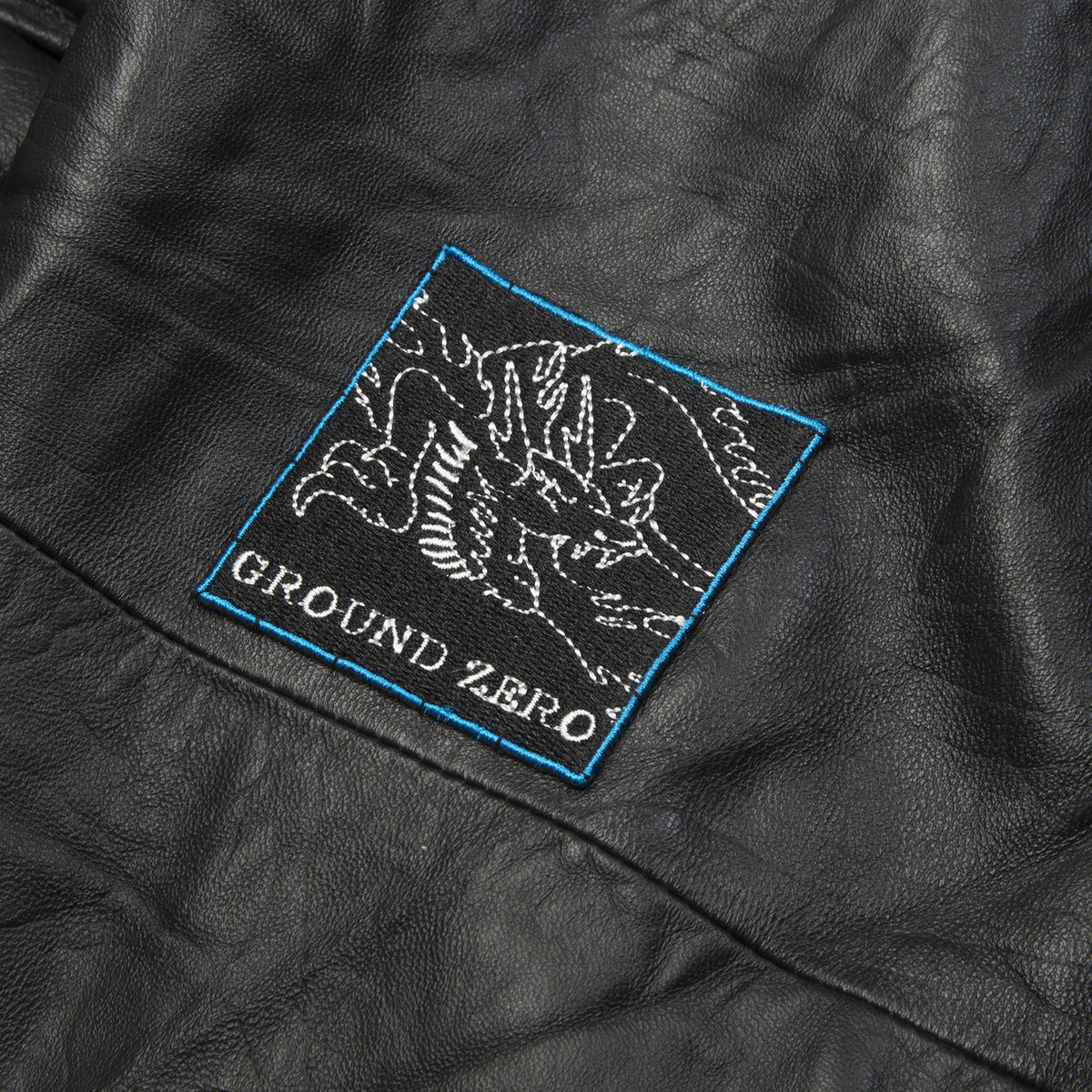 Ground Zero | Patches Leather Jacket Black - Concrete