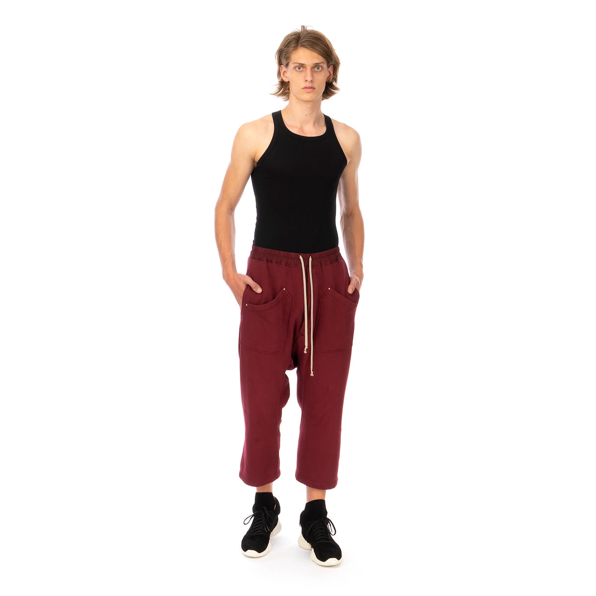 DRKSHDW by Rick Owens | Cargo Cropped Sweat Pants Bruise - Concrete