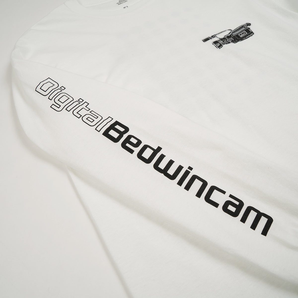 Bedwin & The Heartbreakers | 'Keith' L/S Print T-Shirt White/Black - Concrete