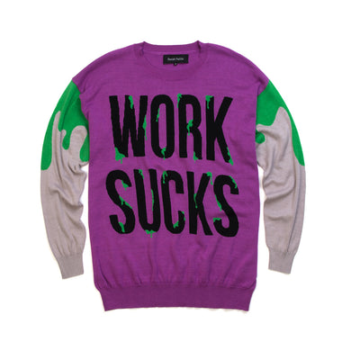 Daniel Palillo Work Knit Sweater Purple Grey - Concrete