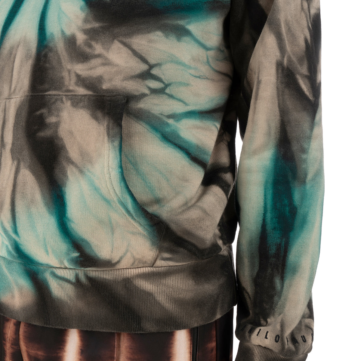 Danilo Paura | 'Akim' Embroidery Hoody Sweatshirt Turquoise - Concrete