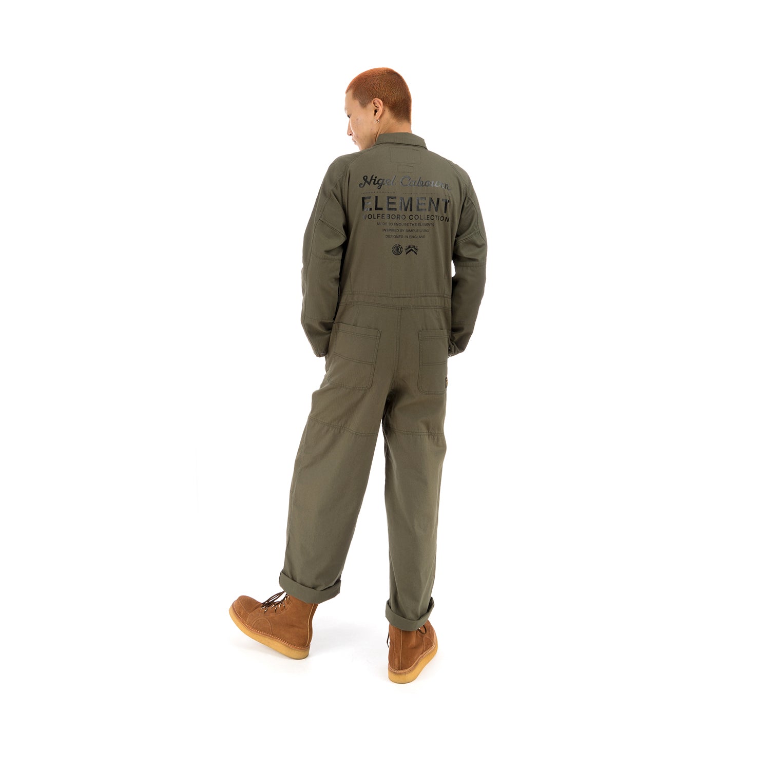 Element x Nigel Cabourn Sawyer Coverall Military Green – Concrete