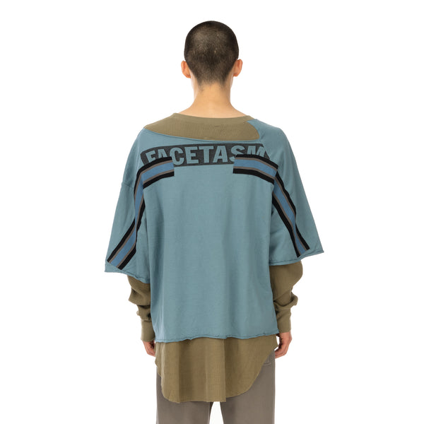 FACETASM | Layered T-Shirt Blue - Concrete