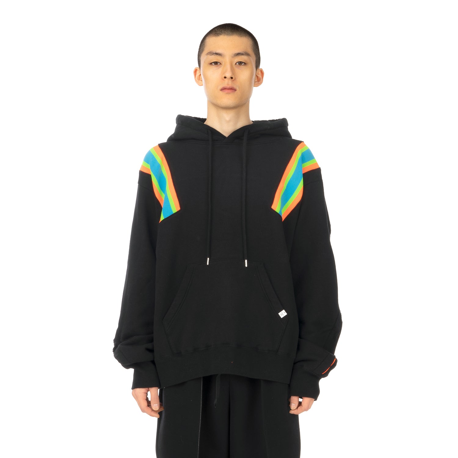 FACETASM | Neon Rib Hoodie Black / Blue | Concrete