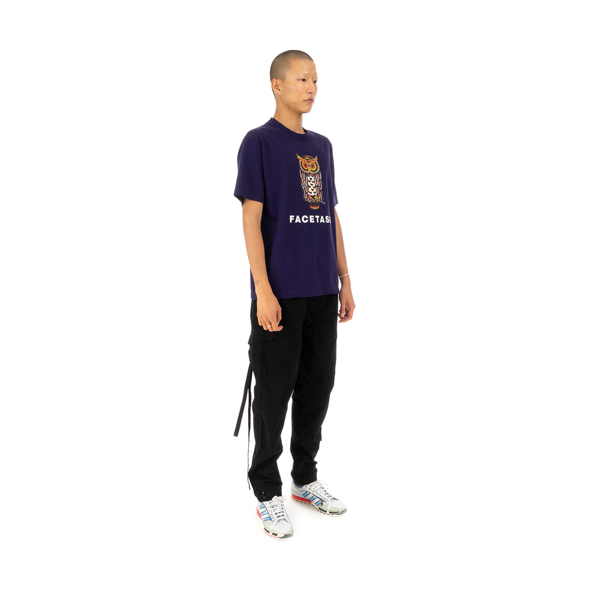 FACETASM | Owl Basic T-Shirt Purple - Concrete