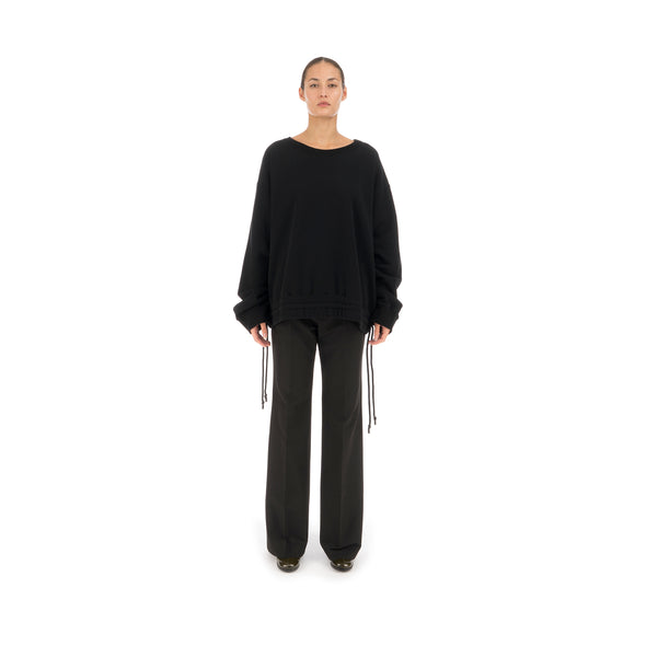 FACETASM | String Sweatshirt Black - Concrete