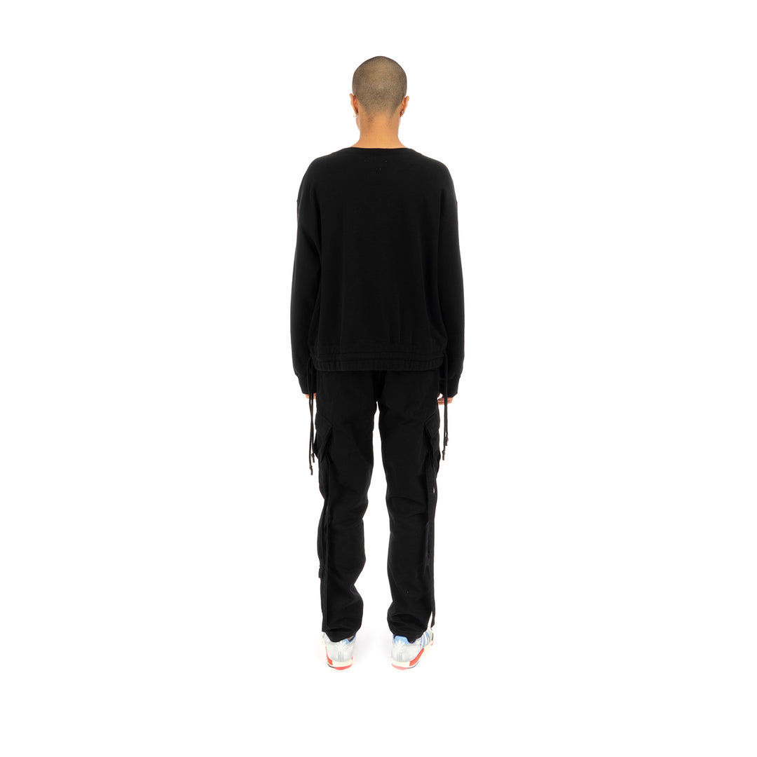 FACETASM | String Sweatshirt Black - Concrete