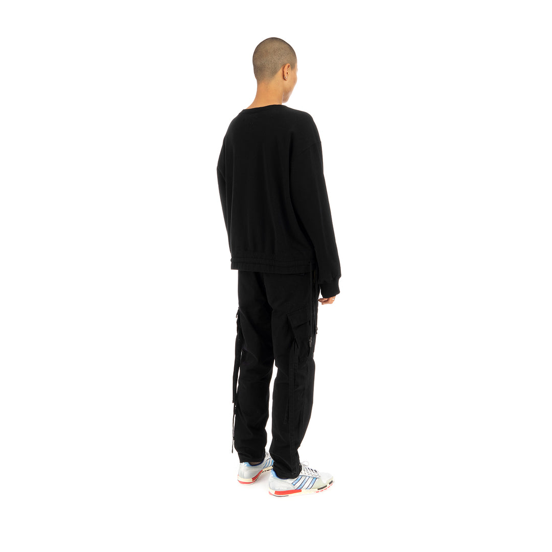 FACETASM | String Sweatshirt Black - Concrete