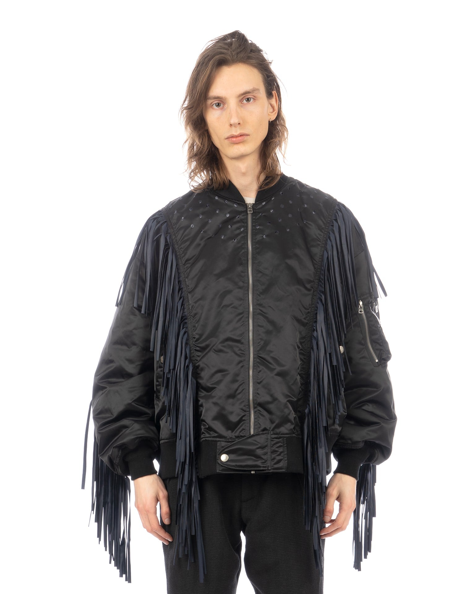 FACETASM | Fringes MA-1 Jacket Navy | Concrete