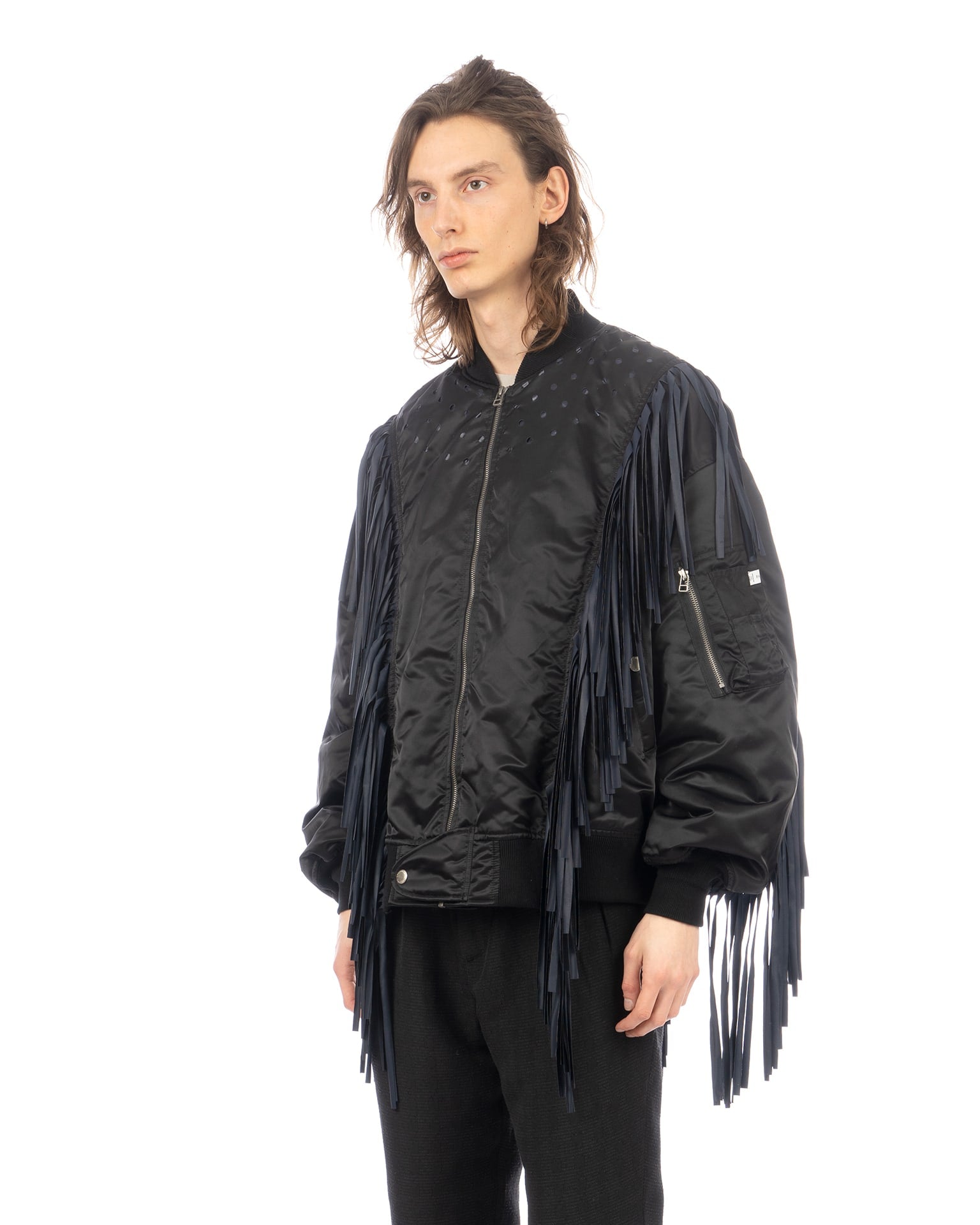 FACETASM | Fringes MA-1 Jacket Navy | Concrete Store