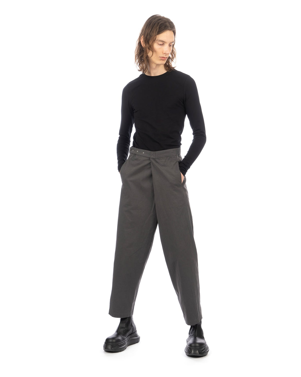 FACETASM | Plain Wrap Pants Charcoal - Concrete