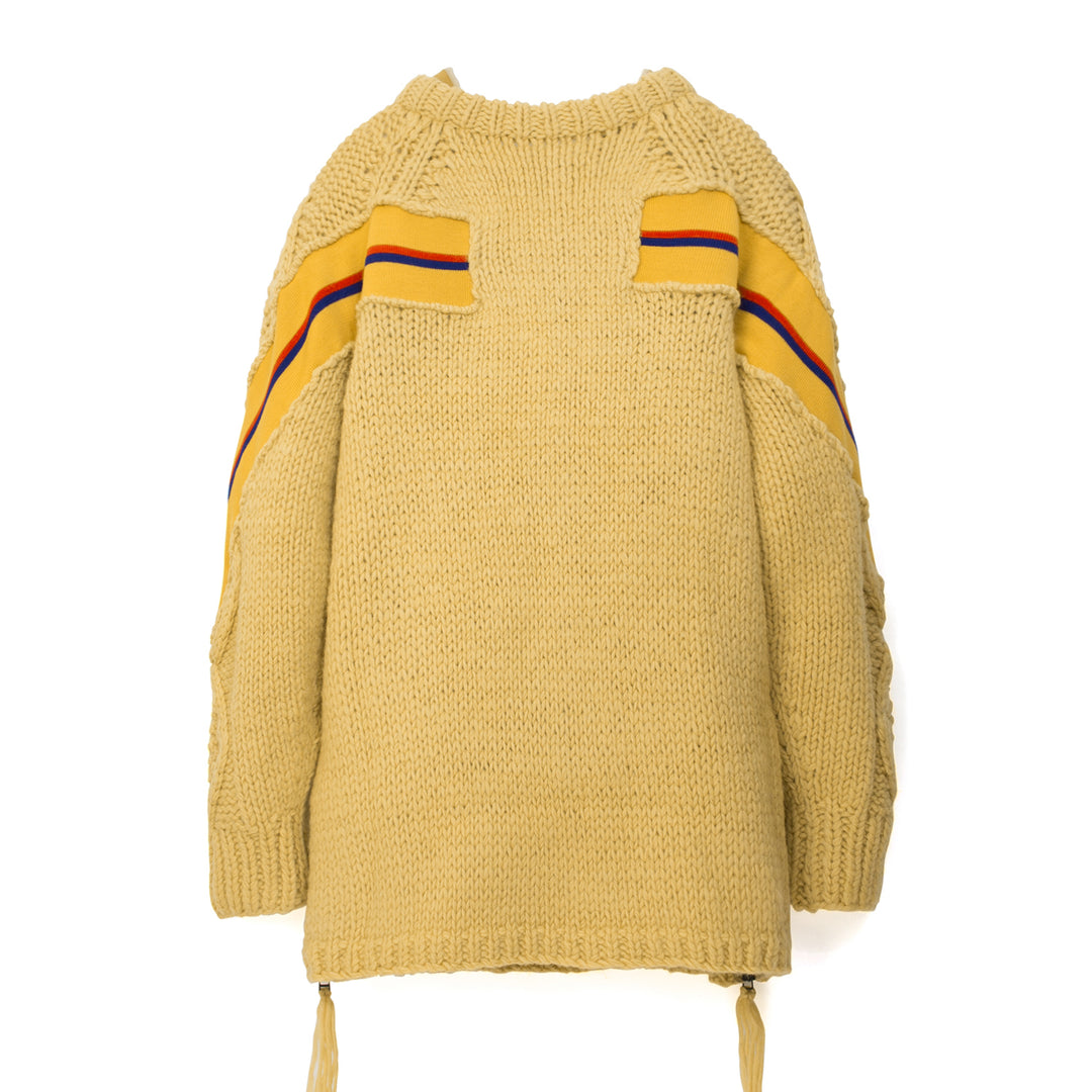 FACETASM | Rib Hand Knit Sweater Yellow - Concrete