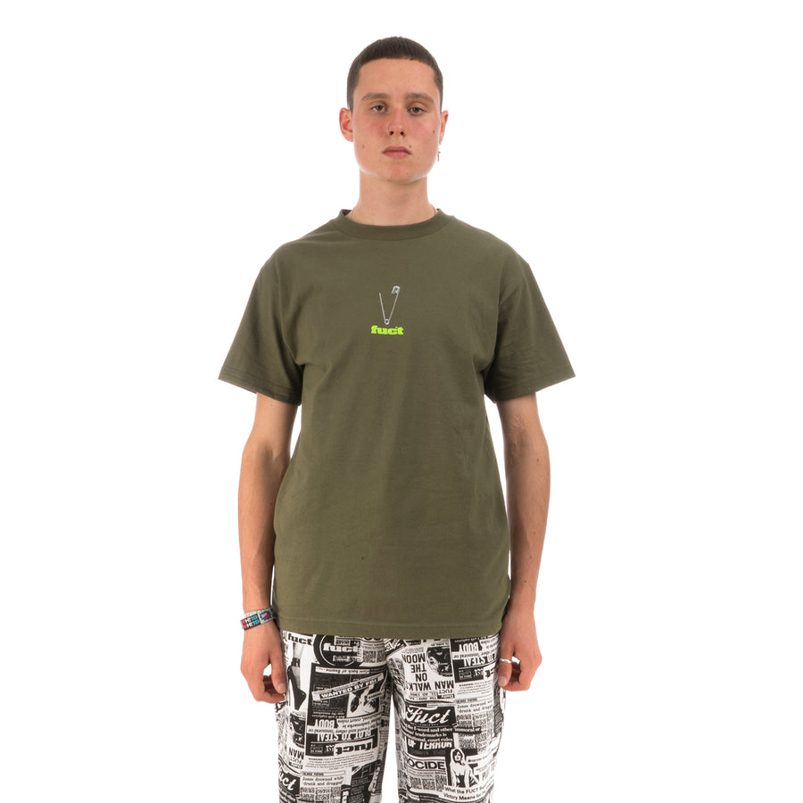 FUCT Safety Pin T-Shirt Olive - Concrete