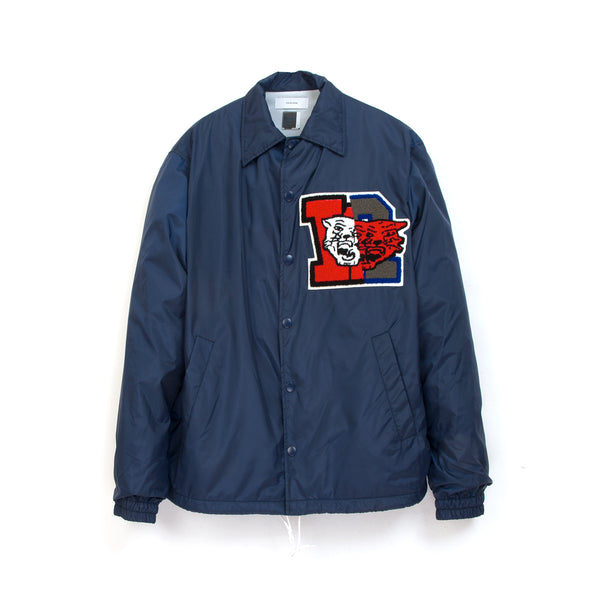 FACETASM | College Coach Jacket Navy - Concrete