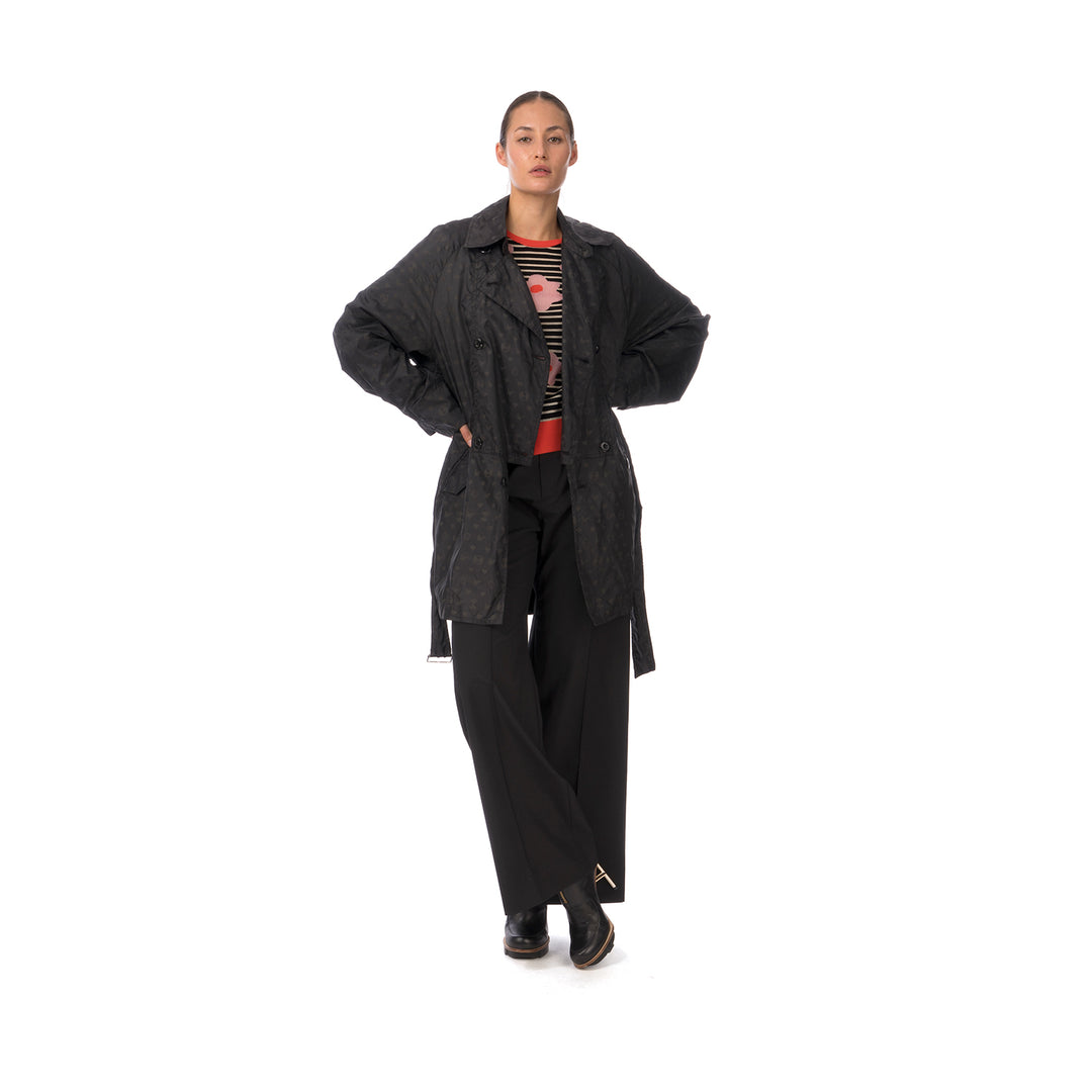 Final Home | Coat All Over Print Logo Black - Concrete