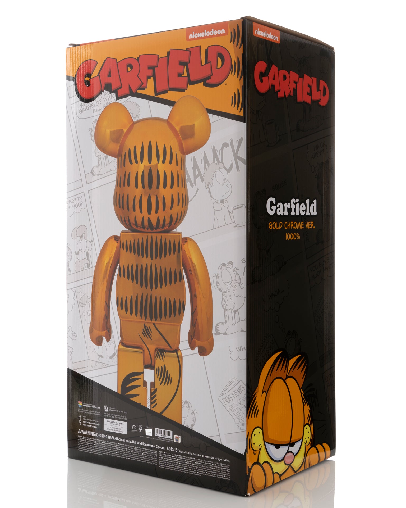 MEDICOM BEARBRICK 1000% GARFIELD GOLD CHROME Gold