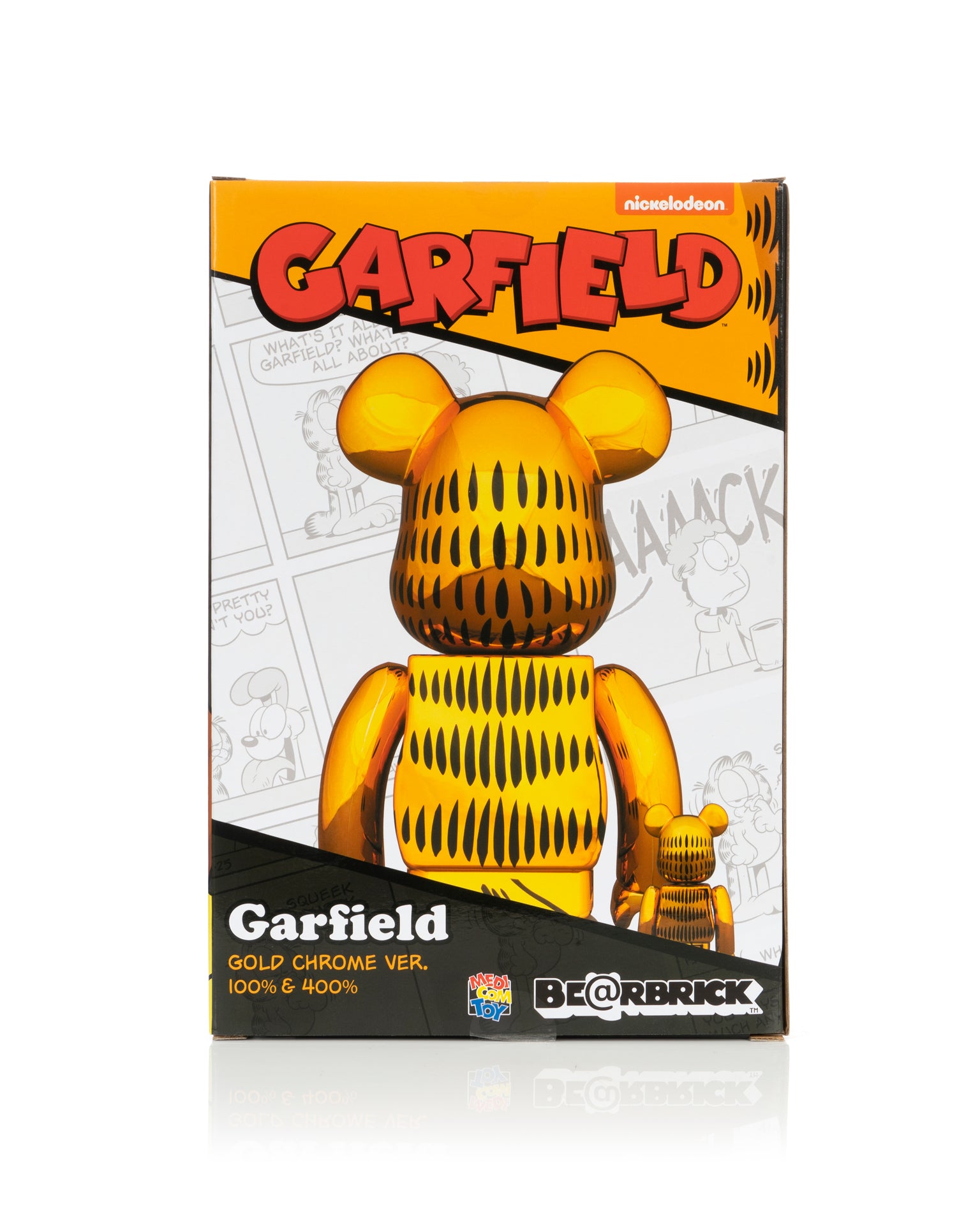 Medicom Toy | Be@rbrick Garfield Gold Chrome 100% & 400% | Concrete