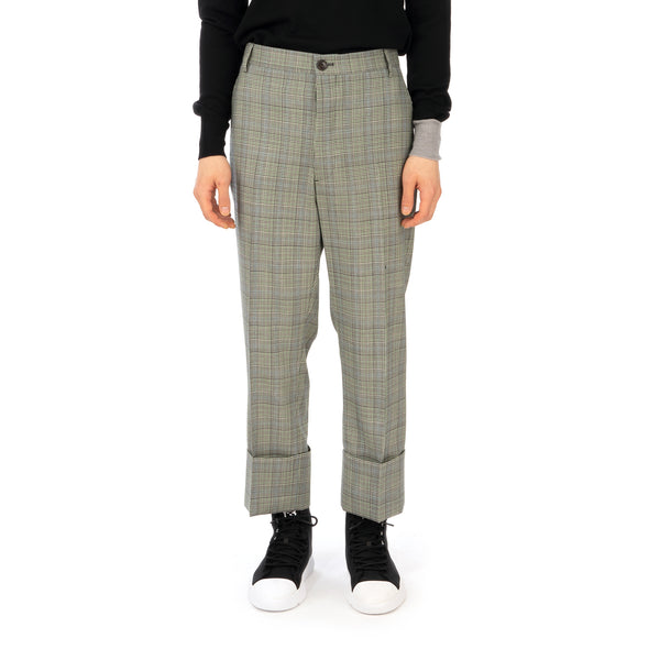 Vivienne Westwood | Cropped George Trousers White - Prince of Wales - Concrete