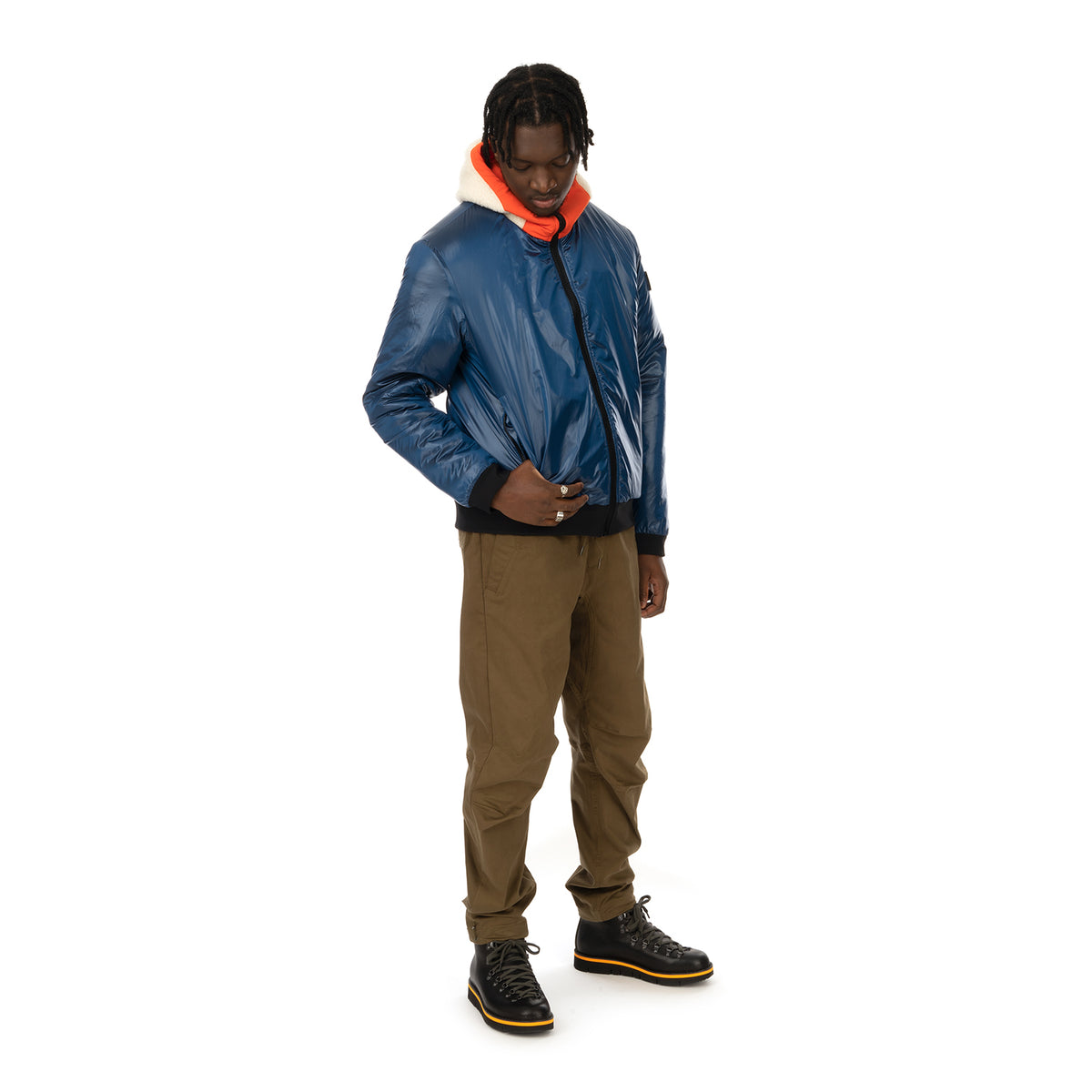 Griffin | Reversible Hooded Jogger Sherpa / Orange - Concrete