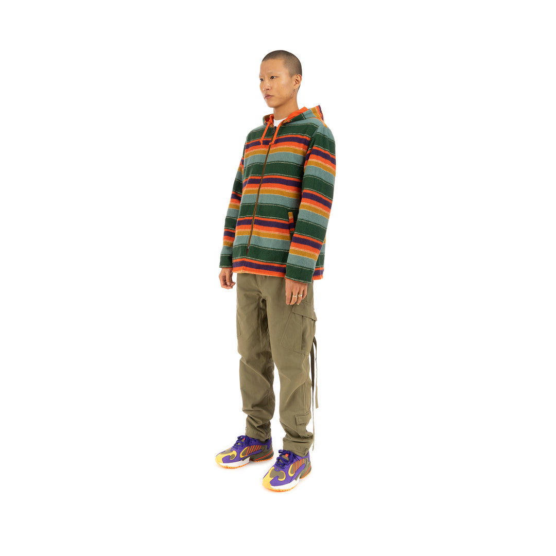 Element x Nigel Cabourn Alder Reversible Blanket Fleece Jacket Orange/Multicolor - Concrete