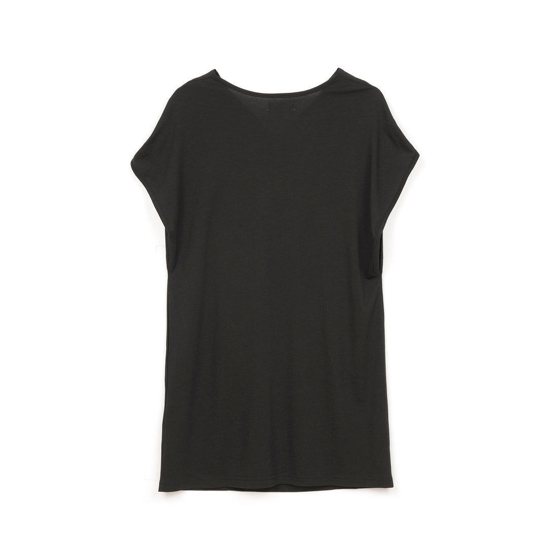 Ground Zero | No More Crossover Drappy Tee Dress Black - Concrete