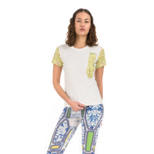 Load image into Gallery viewer, Ground Zero | Chinese Floral Print T-Shirt White / Yellow - Concrete
