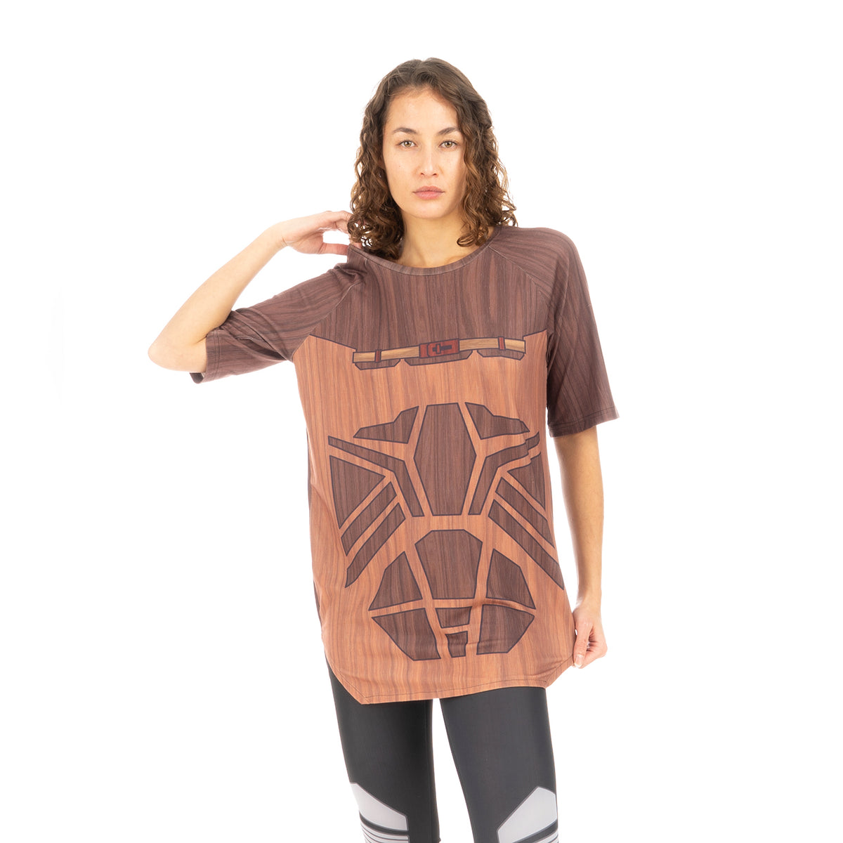 Ground Zero | Geometric Wood Print T-Shirt Wood - Concrete