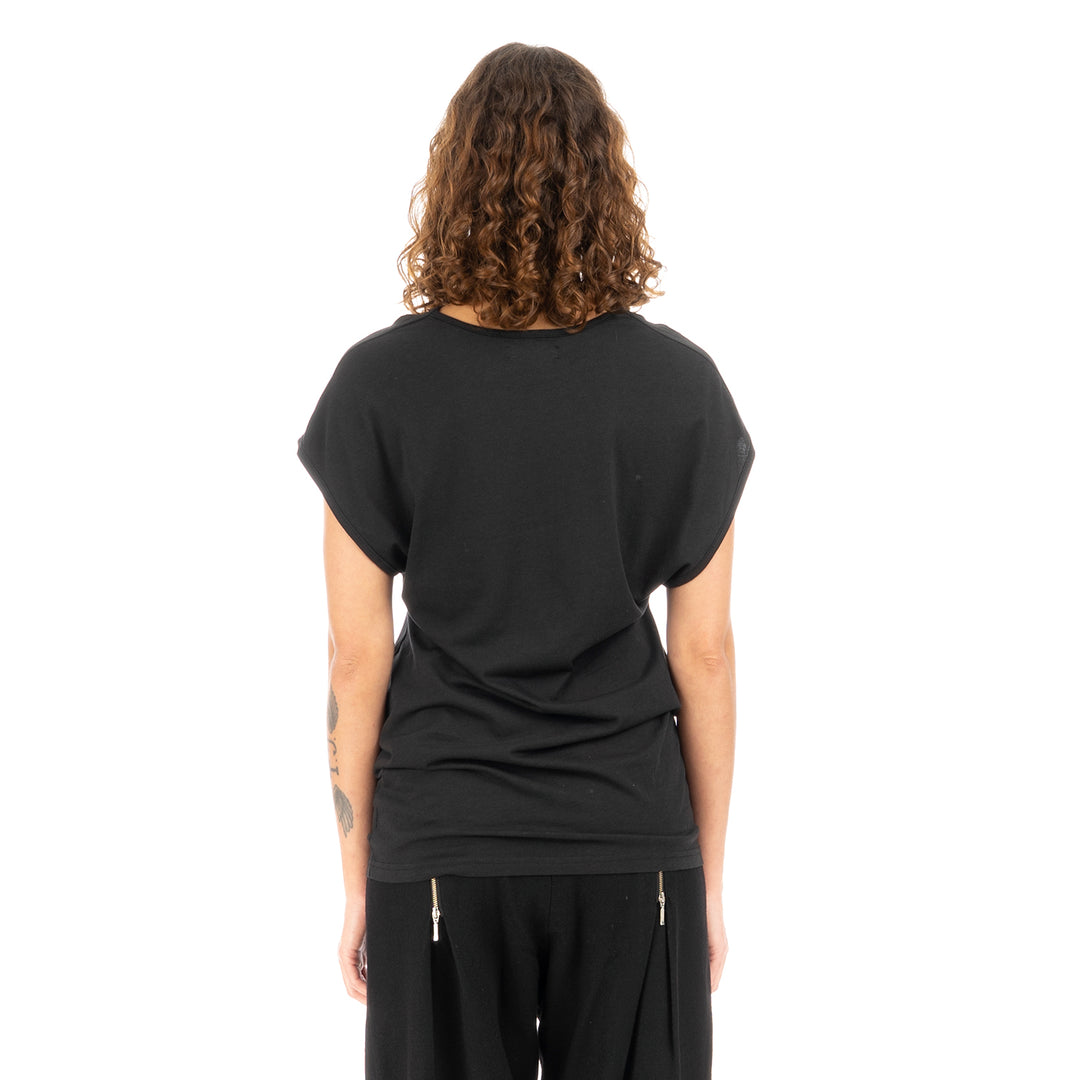 Ground Zero | No More Crossover Drappy Tee Dress Black - Concrete
