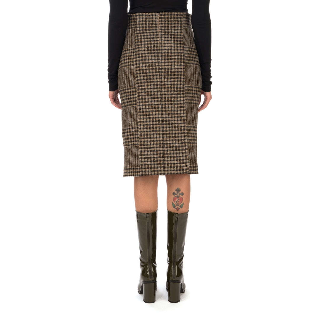 Hope | Pipe Skirt Beige Duo Check - Concrete