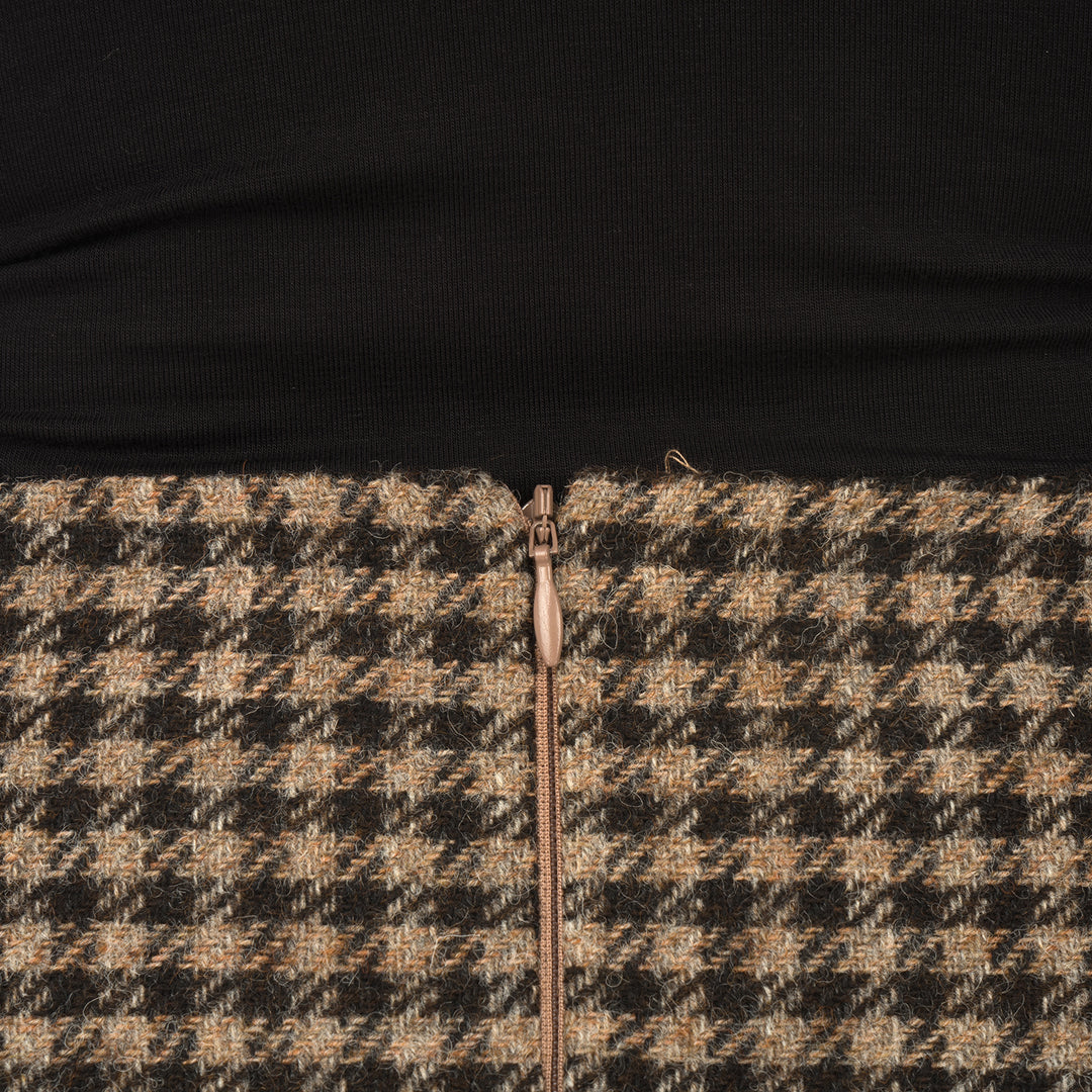 Hope | Pipe Skirt Beige Duo Check - Concrete