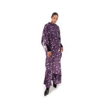 Load image into Gallery viewer, Hope Frill Silk Kaftan Purple Sweep - Concrete