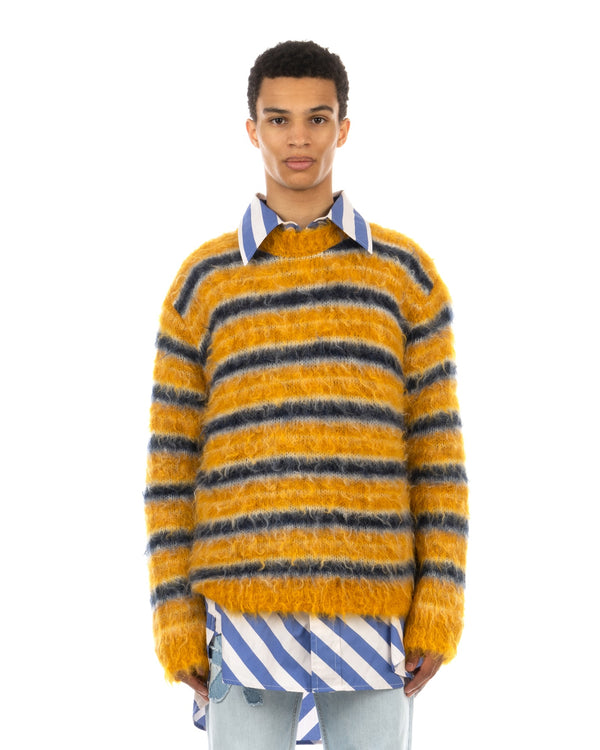 Marni | Iconic Groovy Striped Sweater Sunflower - Concrete