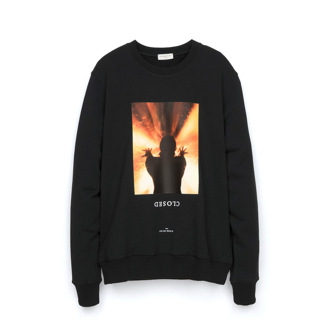 IH NOM UH NIT Closed Print Crewneck Black - Concrete