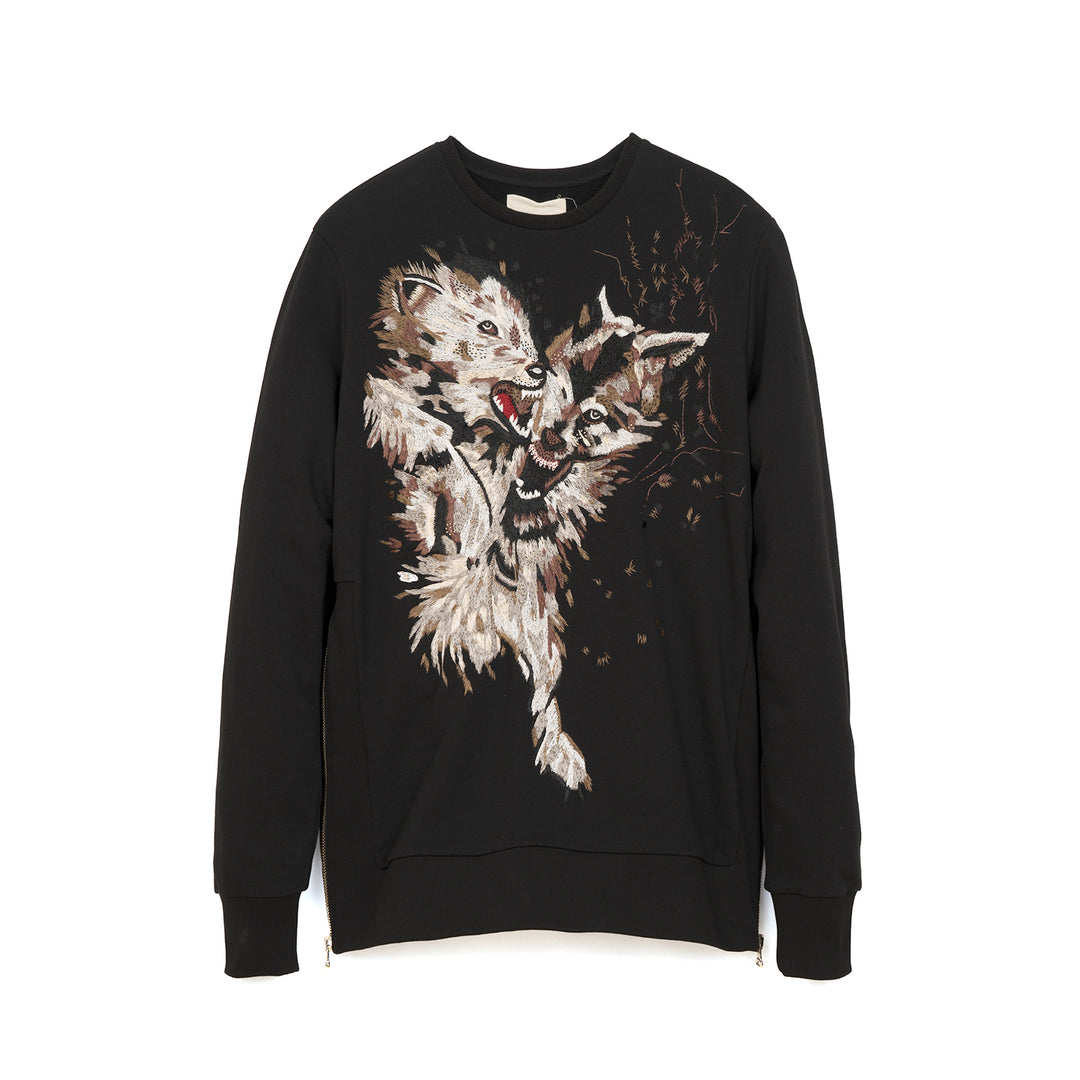 IH NOM UH NIT Embroidered Sweater - Pearls On The Back Black - Concrete