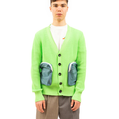 LC23 | Cotton/Nylon Cardigan Neon Green - Concrete