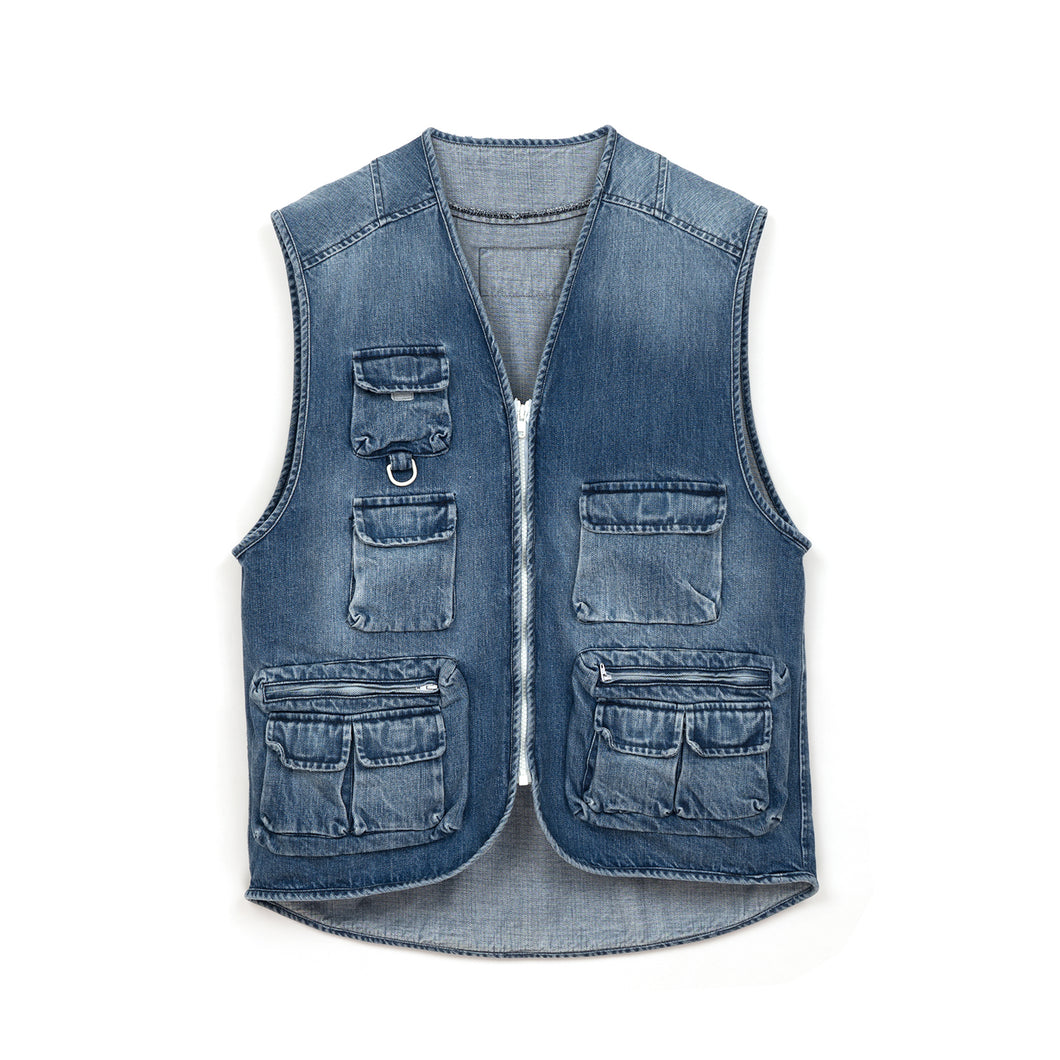 LC23 | Multitasca Denim Gilet Blue - Concrete