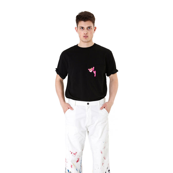 LC23 | Pantera Embroidered Pocket T-Shirt Black - Concrete