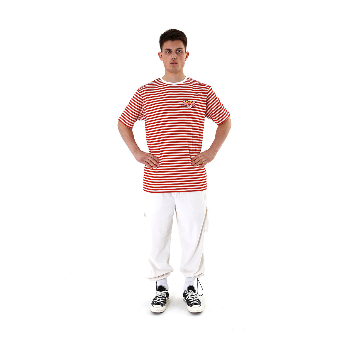 LC23 | Pantera Stripes T-Shirt Cream / Red - Concrete