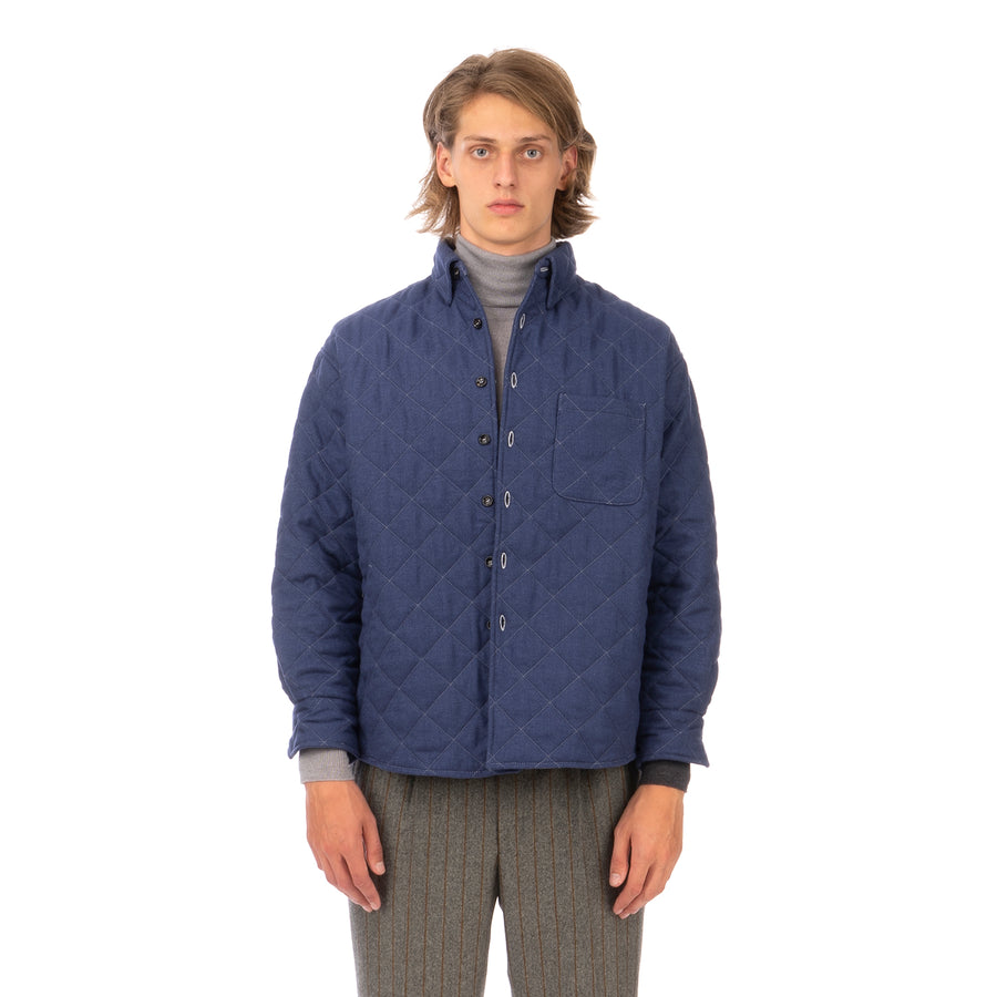 LC23 | Quilted Shirt Jacket Navy - Concrete