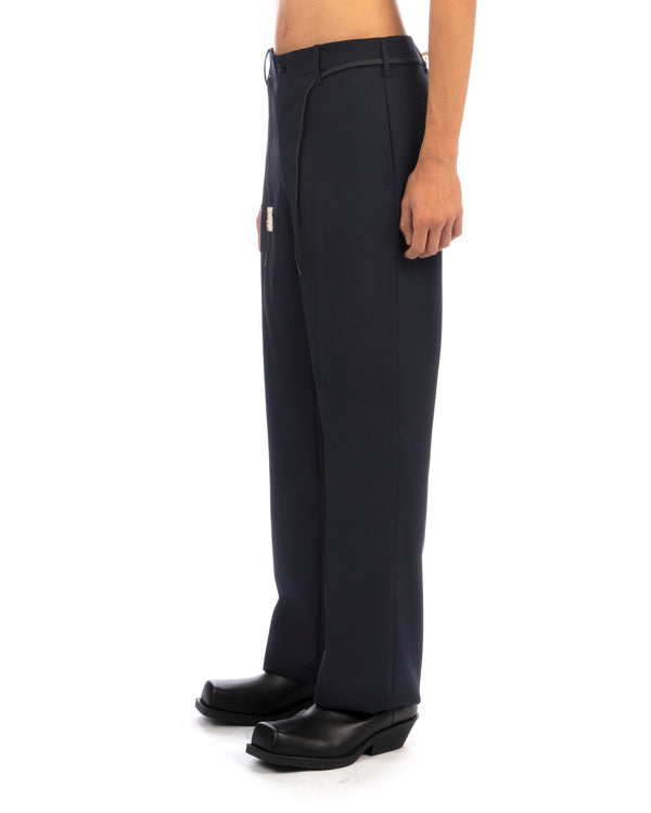 Marni | Tropical Wool Trousers Blue / Black - Concrete