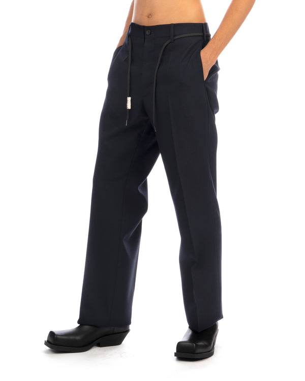 Marni | Tropical Wool Trousers Blue / Black - Concrete
