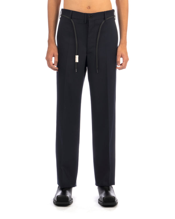 Marni | Tropical Wool Trousers Blue / Black - Concrete
