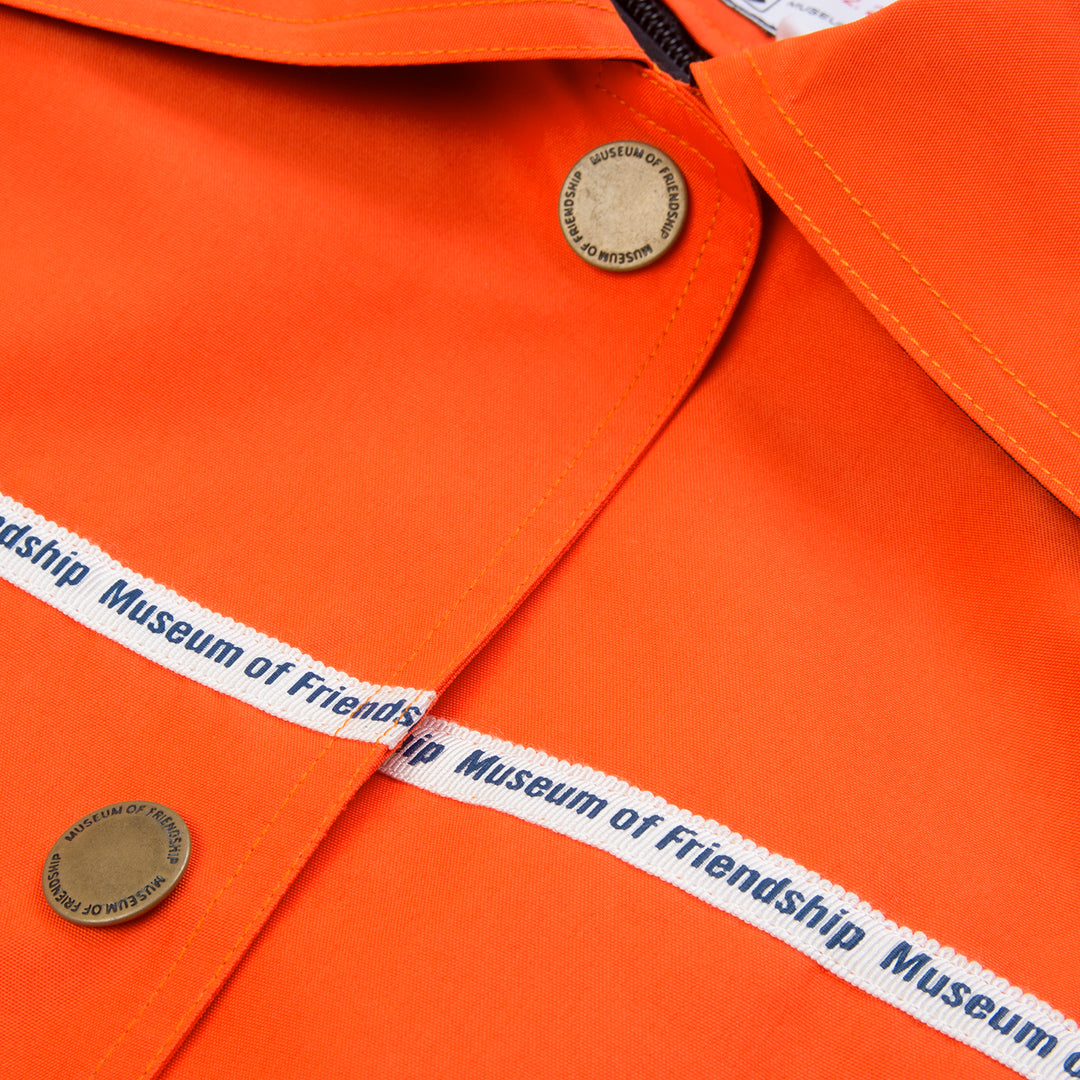 Museum of Friendship | Short Oversized Waterproof Jacket Orange - Concrete