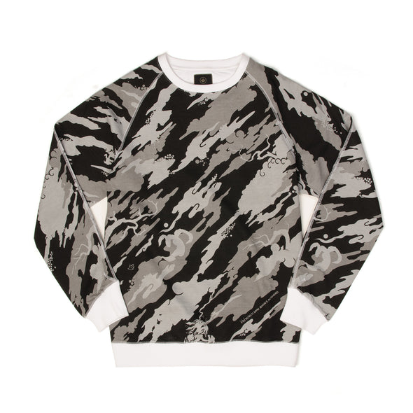 maharishi | Camo Crew Sweat Black/White - Concrete
