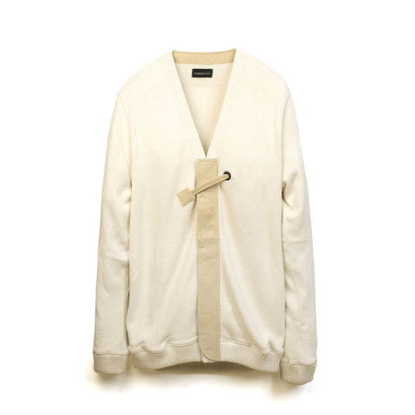 maharishi | Flat Knit Cardigan Militype Ecru - Concrete