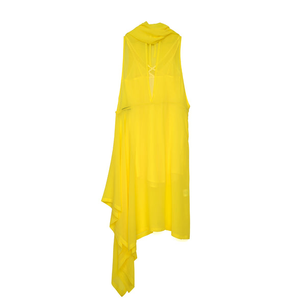 Marios Asymmetric Dress + Under Vest Yellow - Concrete