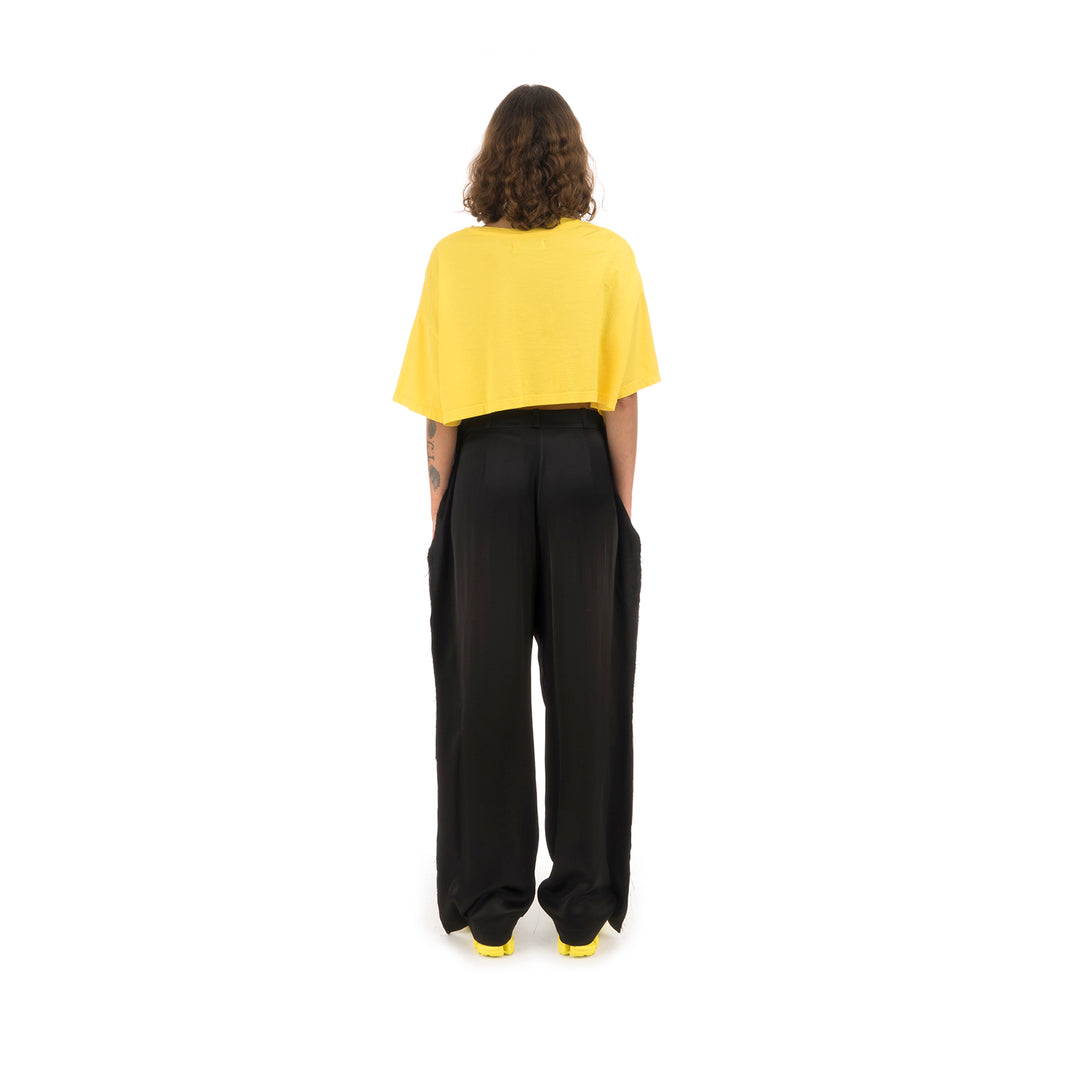 Marios Bandit Satin Trousers Black - Concrete