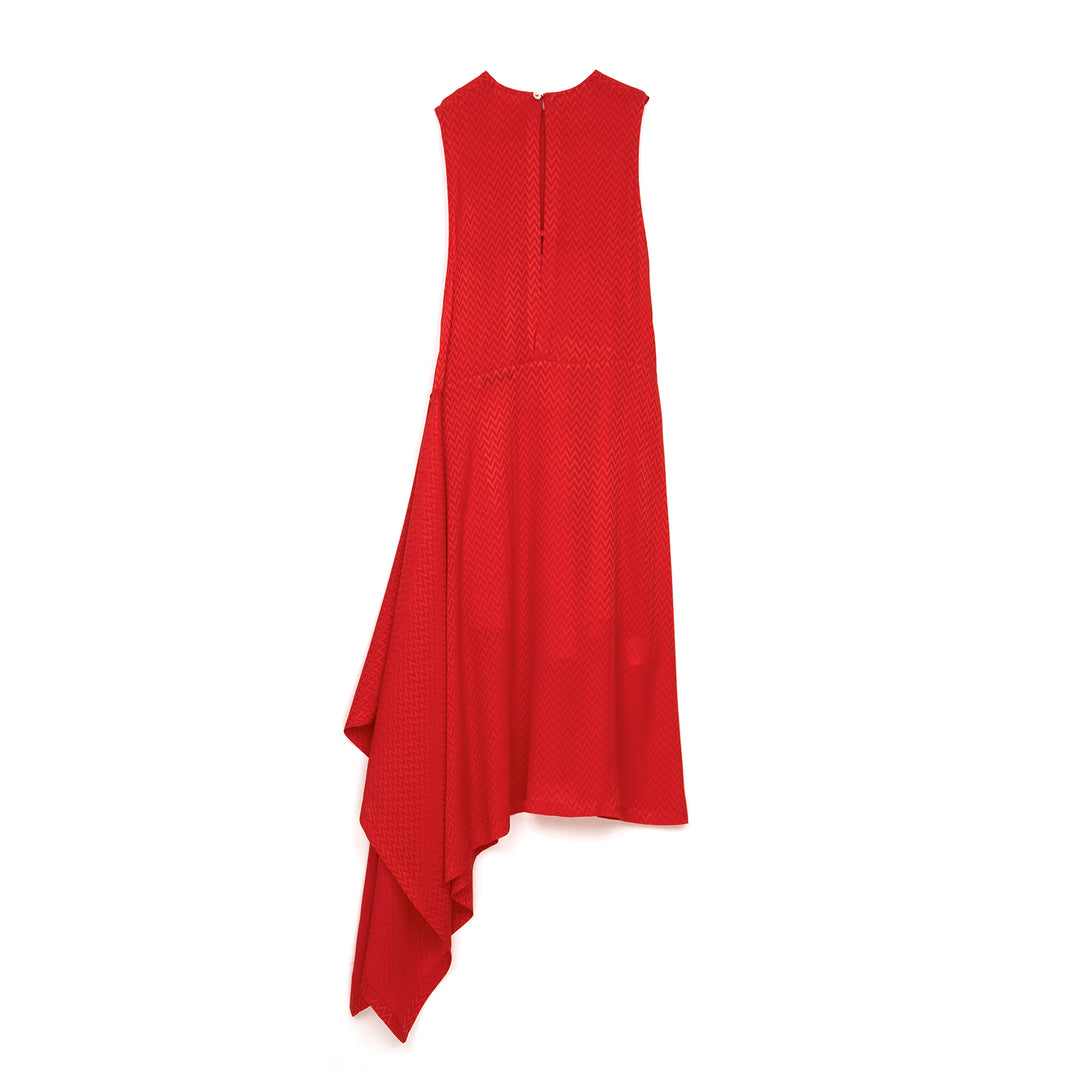 Marios Asymmetric Dress w/ Seperate Sleeves Red - Concrete